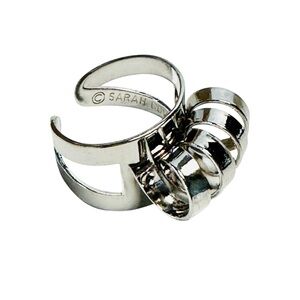 Sarah Coventry Silver Toned Abstract Spiral Coil Ring